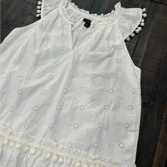 J. Crew White Eyelet Blouse with Ruffles - Picture 8 of 11